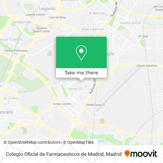 mapa Colegio Oficial de Farmaceuticos de Madrid