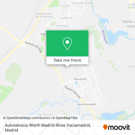 mapa Autoservicio Würth Madrid-Rivas Vaciamadrid