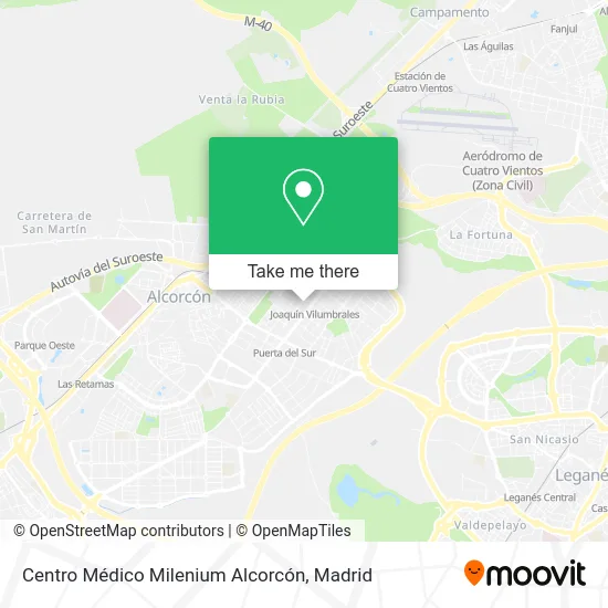 Centro Médico Milenium Alcorcón map