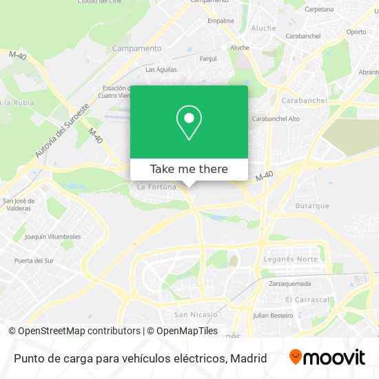 Punto de carga para vehículos eléctricos map