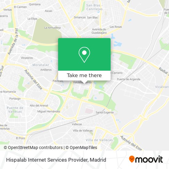 mapa Hispalab Internet Services Provider