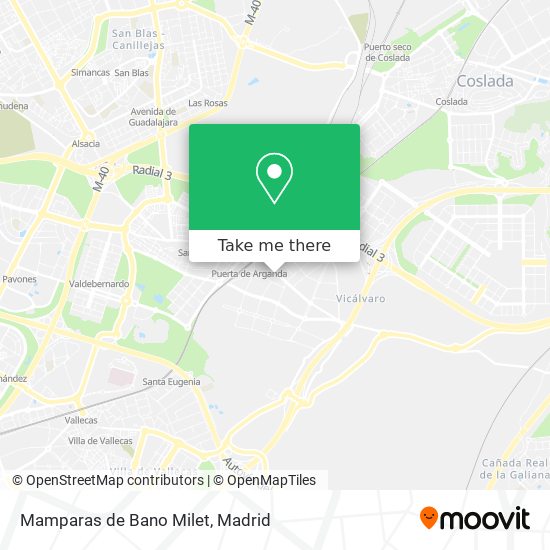 Mamparas de Bano Milet map