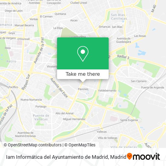 Iam Informática del Ayuntamiento de Madrid map