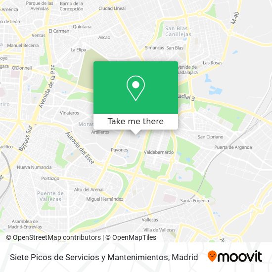 mapa Siete Picos de Servicios y Mantenimientos
