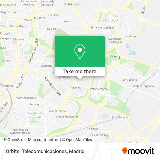 Orbitel Telecomunicaciones map