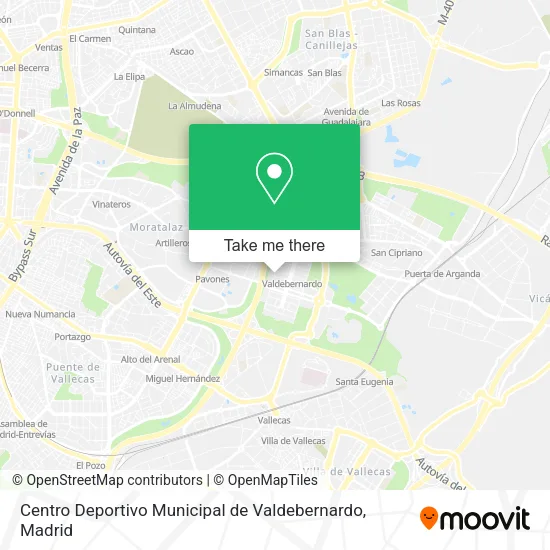 Centro Deportivo Municipal de Valdebernardo map