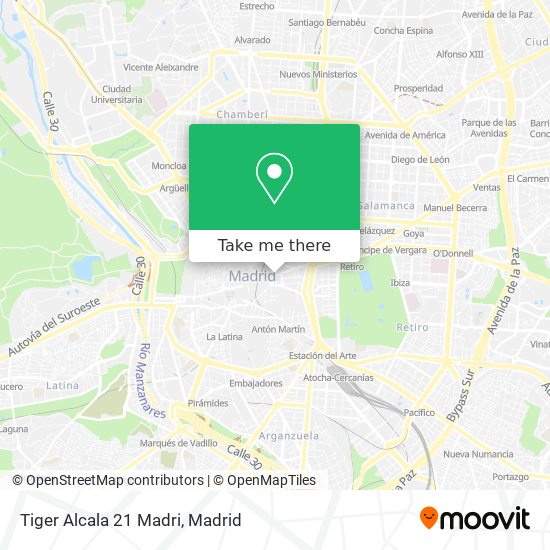 mapa Tiger Alcala 21 Madri