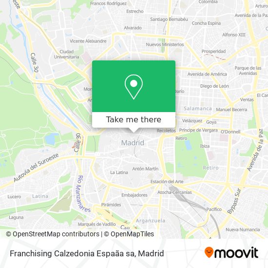 mapa Franchising Calzedonia Espaãa sa