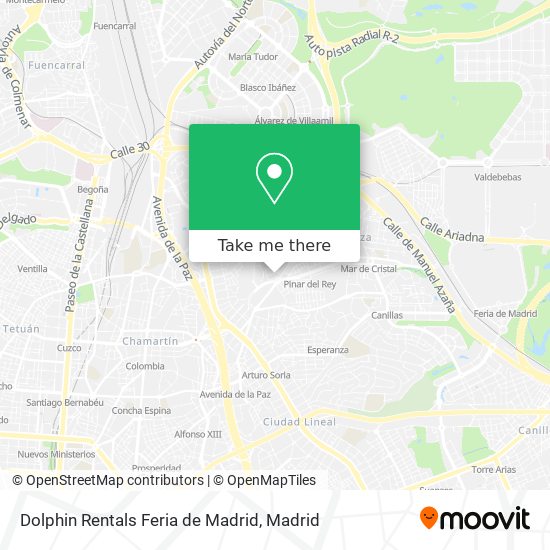 mapa Dolphin Rentals Feria de Madrid