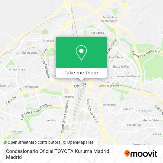 Concesionario Oficial TOYOTA Kuruma Madrid map