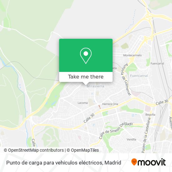 Punto de carga para vehículos eléctricos map