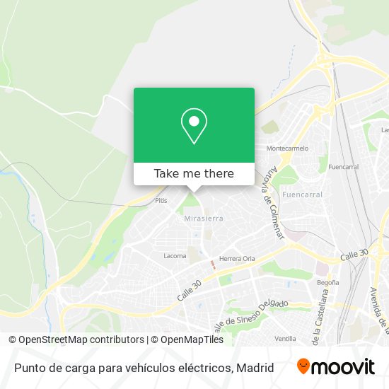 Punto de carga para vehículos eléctricos map