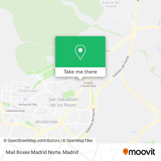 Mail Boxex Madrid Norte map