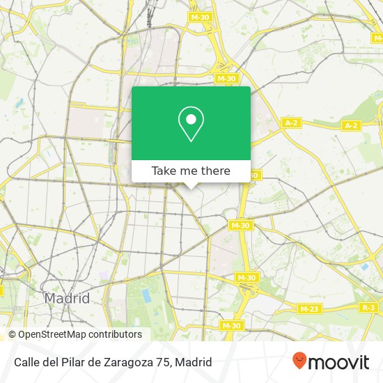 mapa Calle del Pilar de Zaragoza 75