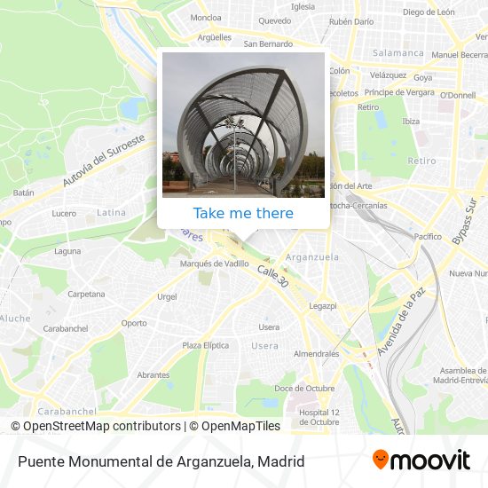 mapa Puente Monumental de Arganzuela