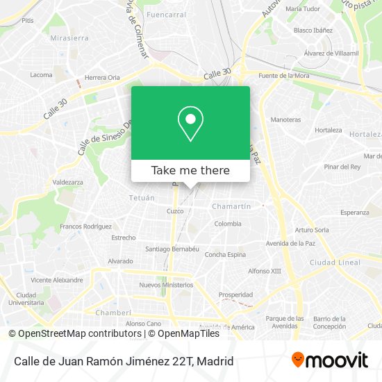 mapa Calle de Juan Ramón Jiménez 22T