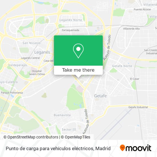 Punto de carga para vehículos eléctricos map