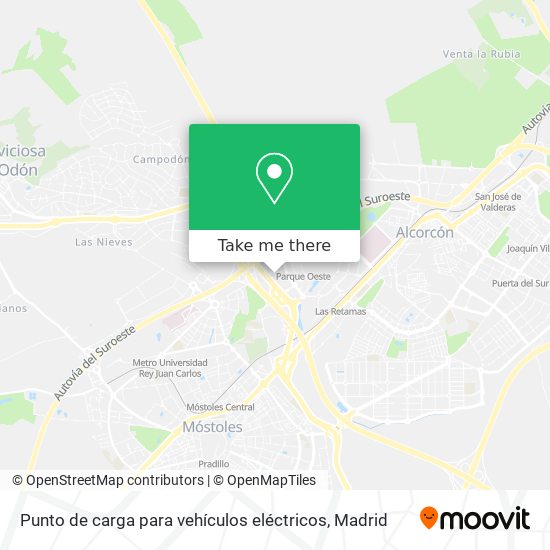 mapa Punto de carga para vehículos eléctricos