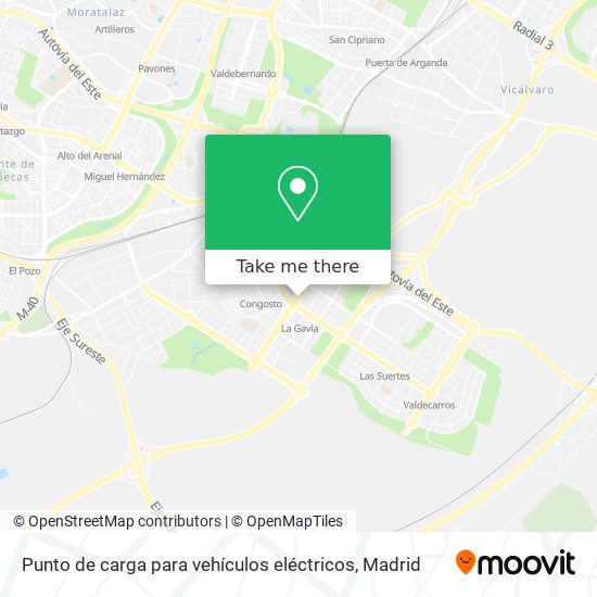 mapa Punto de carga para vehículos eléctricos