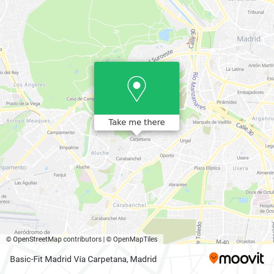 mapa Basic-Fit Madrid Vía Carpetana