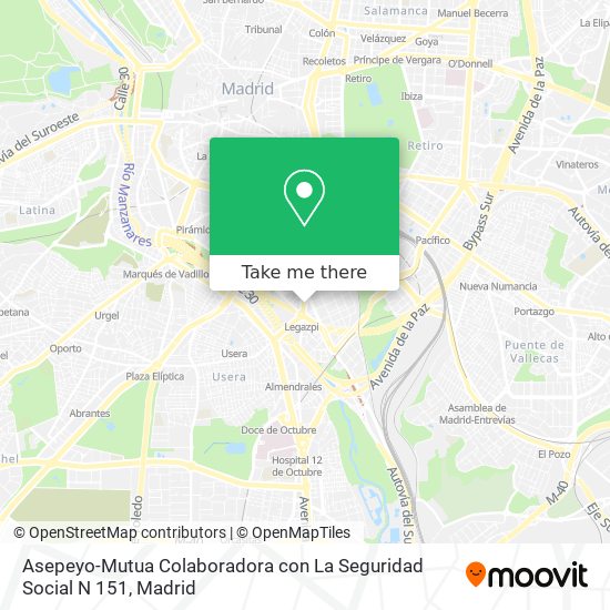 mapa Asepeyo-Mutua Colaboradora con La Seguridad Social N 151
