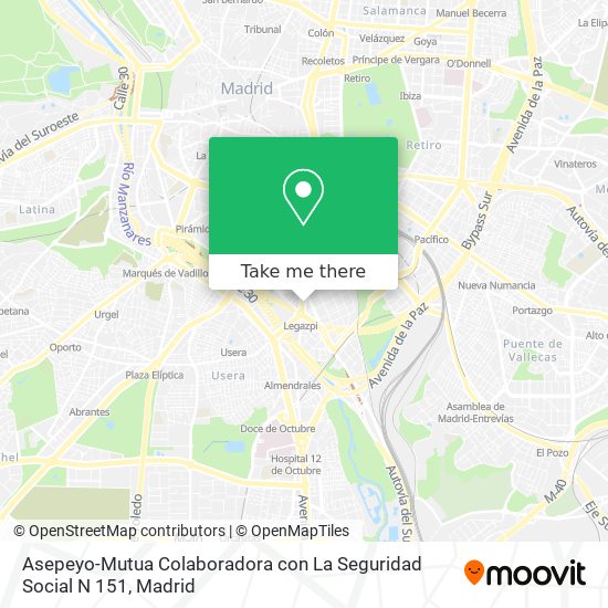 Asepeyo-Mutua Colaboradora con La Seguridad Social N 151 map