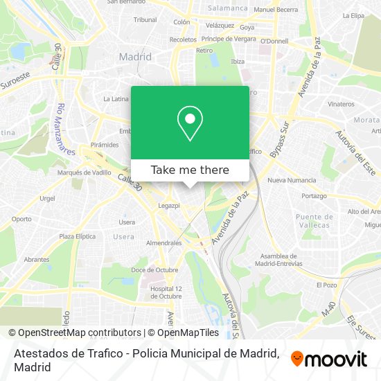 Atestados de Trafico - Policia Municipal de Madrid map