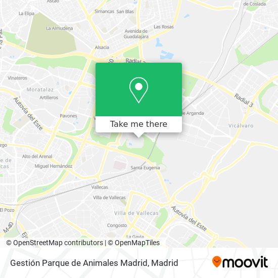 Gestión Parque de Animales Madrid map