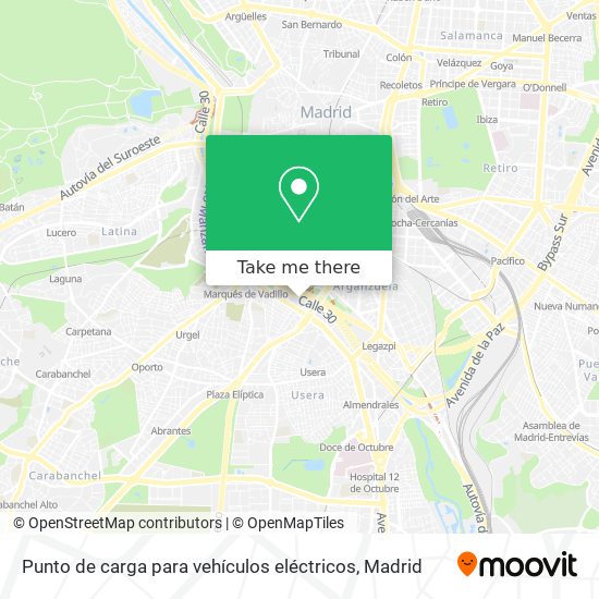 mapa Punto de carga para vehículos eléctricos