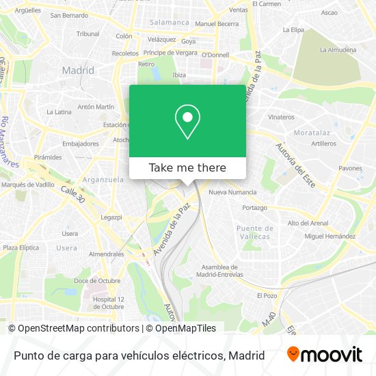 Punto de carga para vehículos eléctricos map