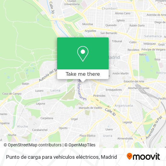 Punto de carga para vehículos eléctricos map