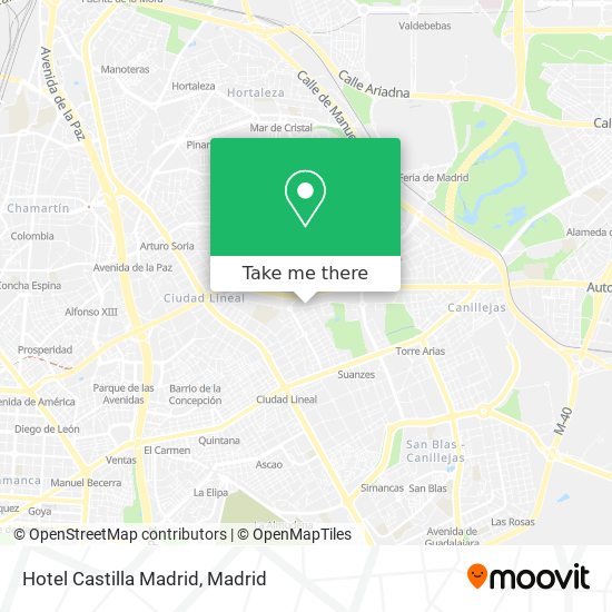 Hotel Castilla Madrid map