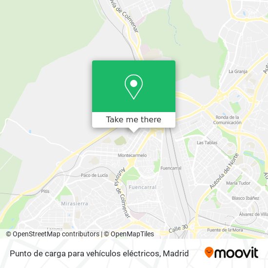 Punto de carga para vehículos eléctricos map