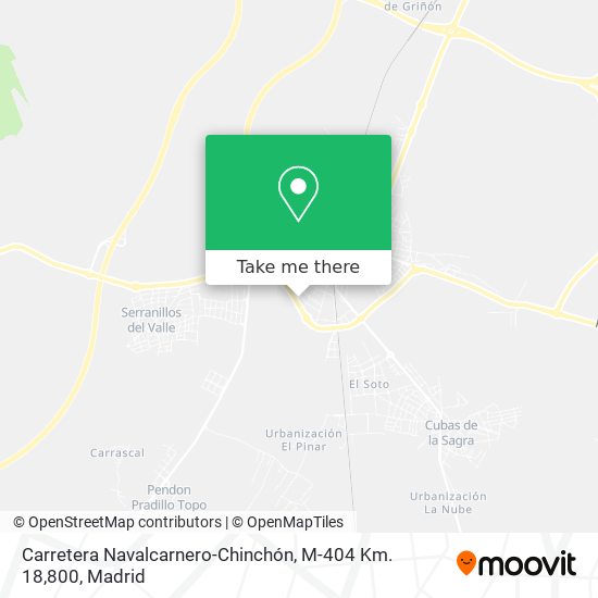 mapa Carretera Navalcarnero-Chinchón, M-404 Km. 18,800