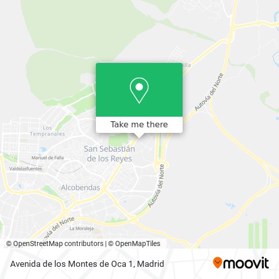 mapa Avenida de los Montes de Oca 1