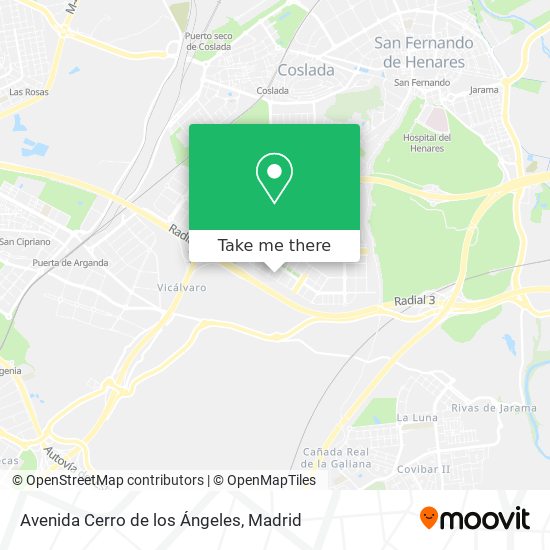 mapa Avenida Cerro de los Ángeles