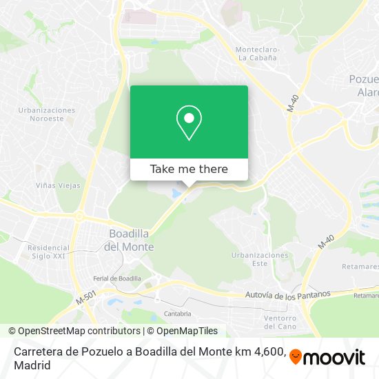 mapa Carretera de Pozuelo a Boadilla del Monte km 4,600