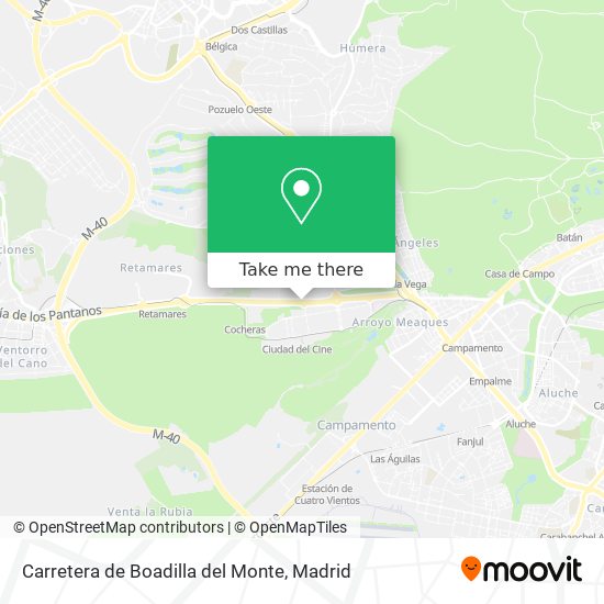 mapa Carretera de Boadilla del Monte