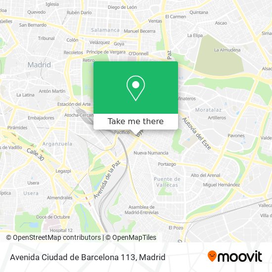 mapa Avenida Ciudad de Barcelona 113