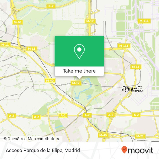 Acceso Parque de la Elipa map