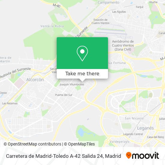 mapa Carretera de Madrid-Toledo A-42 Salida 24
