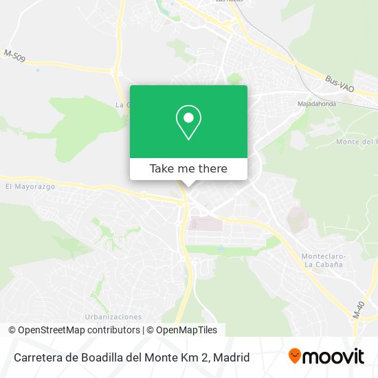 Carretera de Boadilla del Monte Km 2 map