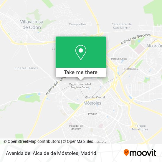 mapa Avenida del Alcalde de Móstoles