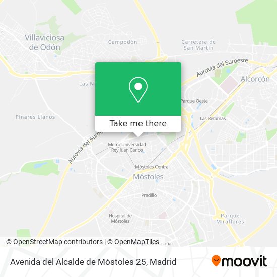 mapa Avenida del Alcalde de Móstoles 25