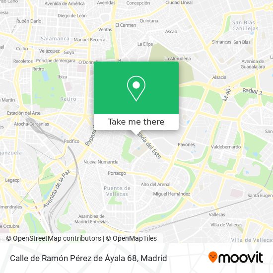 mapa Calle de Ramón Pérez de Áyala 68