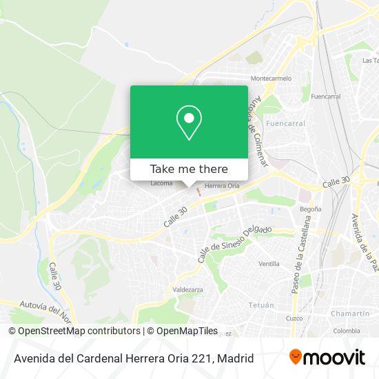 mapa Avenida del Cardenal Herrera Oria 221