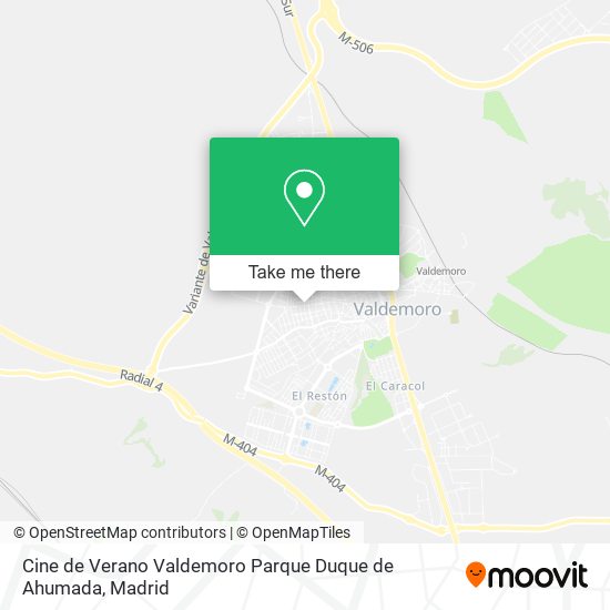 mapa Cine de Verano Valdemoro Parque Duque de Ahumada