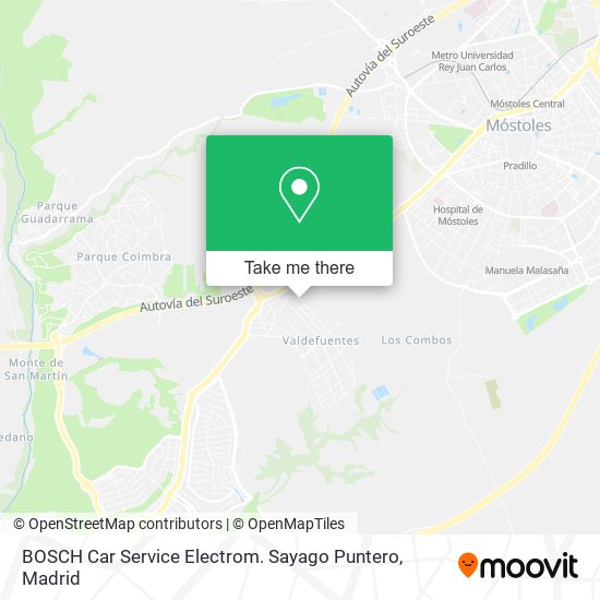 mapa BOSCH Car Service Electrom. Sayago Puntero