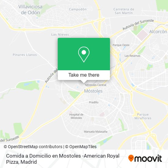 Comida a Domicilio en Mostoles -American Royal Pizza map