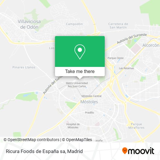 mapa Ricura Foods de España sa